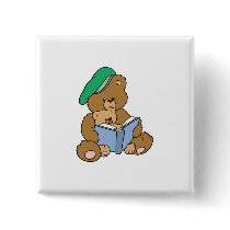 Cute Story Time Teddy Bear Design Pins