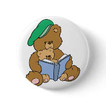 Cute Story Time Teddy Bear Design Pins