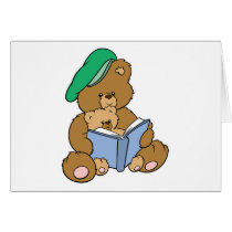 Cute Story Time Teddy Bear Design cards