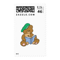 Cute Story Time Teddy Bear Design Postage Stamp
