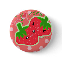 Cute strawberries! buttons