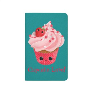 Cute Strawberry Cupcake Journals
