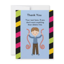 Cute, Striped, Arcade Birthday Boy Thank You