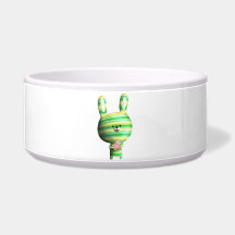 Cute Striped Bunny Pet Food Bowl