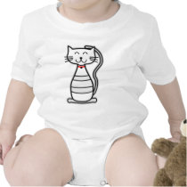 Cute Stripey White Cat Shirts