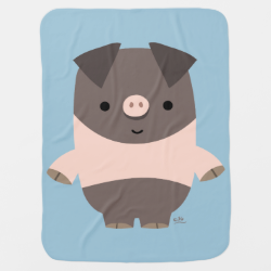 Cute Strong Cartoon Pig Baby Blanket
