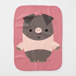 Cute Strong Cartoon Pig Burp Cloth