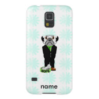 Cute, Stubborn Pug with Flower Pattern Galaxy S5 Cases