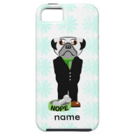 Cute, Stubborn Pug with Flower Pattern iPhone 5 Case