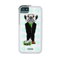 Cute, Stubborn Pug with Flower Pattern iPhone 5 Cover