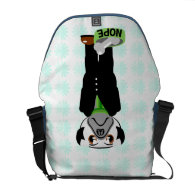 Cute, Stubborn Pug with Flower Pattern Courier Bag