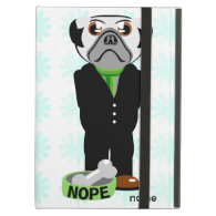 Cute, Stubborn Pug with Flower Pattern Case For iPad Air