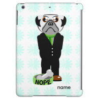 Cute, Stubborn Pug with Flower Pattern iPad Air Cover