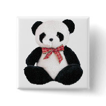 Cute Stuffed Panda Pinback Buttons