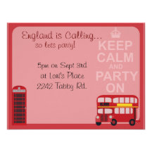 Cute Stylish London Party Custom Announcements