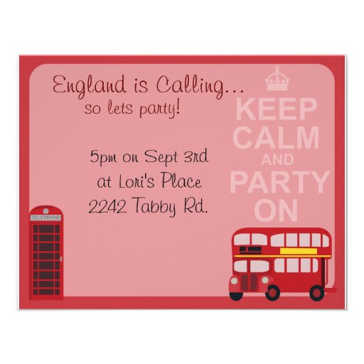 Cute Stylish London Party Custom Announcements