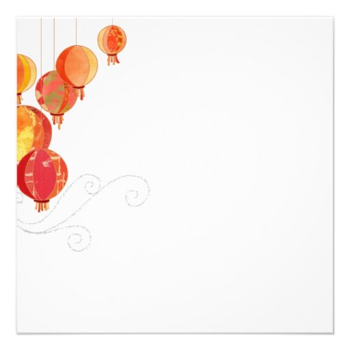 Cute & Stylish Red Lanterns Bridal Shower Invites