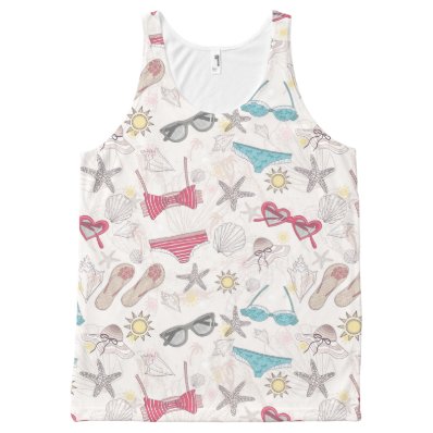 Cute Summer Abstract Pattern All-Over Print Tank Top