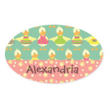 cute summer ducks personalized sticker