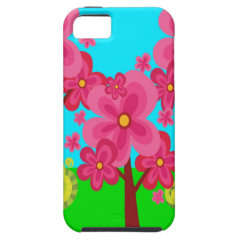 Cute Summer Fun Pink Flower Trees Lollipop Forest iPhone 5 Cases