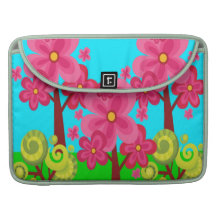 Cute Summer Fun Pink Flower Trees Lollipop Forest MacBook Pro Sleeve