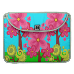 Cute Summer Fun Pink Flower Trees Lollipop Forest MacBook Pro Sleeve
