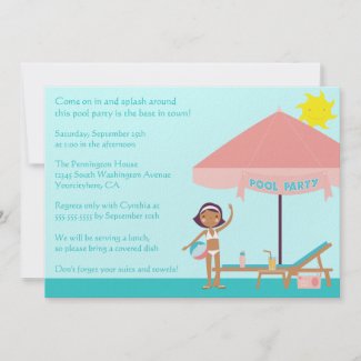 Cute summertime pool party 5x7 invitation invitation