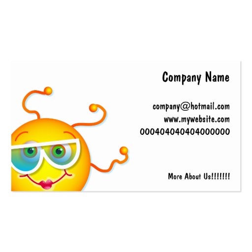 Cute Sun, Business Card Template (front side)