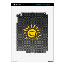 Cute Sun; Faux Carbon Fiber Skins For iPad 3