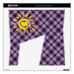 Cute Sun & Heart on Purple Plaid Decals For The Xbox 360 S