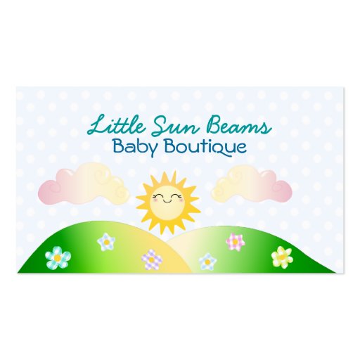 Cute sun kawaii cartoon business cards (back side)