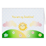 Cute sun kawaii cartoon card