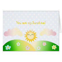 Cute sun kawaii cartoon card