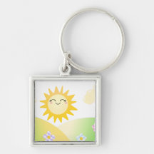 Cute sun kawaii cartoon keychain