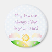 Cute sun kawaii cartoon magnet