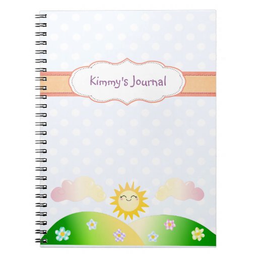 Cute sun kawaii cartoon spiral notebooks