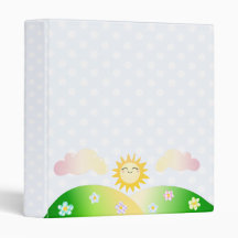 Cute sun kawaii cartoon vinyl binder