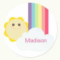 Cute Sun & Rainbow Cupcake Toppers/Stickers stickers