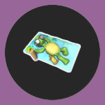 cute sun tanning turtle