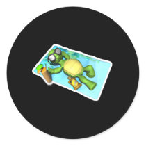 cute sun tanning turtle sticker