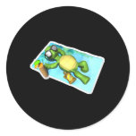 cute sun tanning turtle sticker