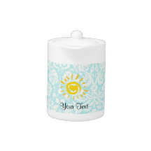 Cute Sun; Teal Damask