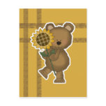 Cute Sunflower Teddy Bear Post Card