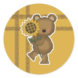 Cute Sunflower Teddy Bear sticker