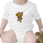 Cute Sunflower Teddy Bear Rompers