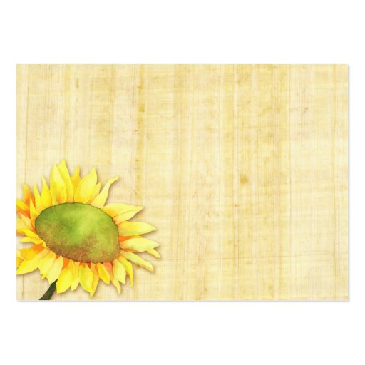 Cute Sunflower Wedding Reception Insert (3.5x2.5) Business Cards (back side)
