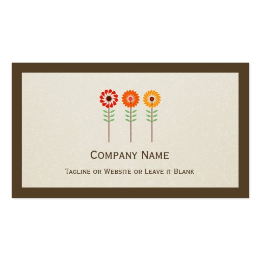 Cute Sunflowers - Modern Stylish Business Card (back side)