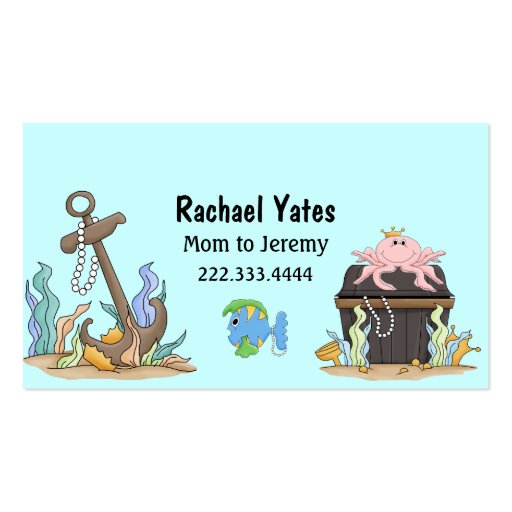 Cute Sunken Treasure Mommy Card Business Cards (front side)