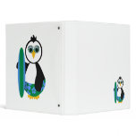 Cute Sunny Surfer Penguin Binder