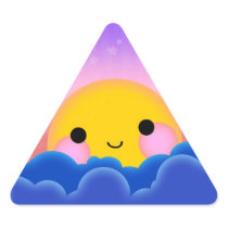 Cute Sunrise Sunset Triangle Sticker